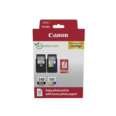 Canon 5225B013 PG-540 / CL-541 Vorteilspack Tinte Schwarz/Cyan/Magenta/Gelb + Fotopapier Vorteilspaket Canon 5225B013 PG-540 / CL-541 Vorteilspack Tinte Schwarz/Cyan/Magenta/Gelb + Fotopapier Vorteilspaket von Canon