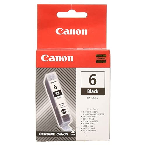 Canon BCI 6 original Tintenpatrone Schwarz für Pixma Drucker iP4000 iP4000R iP5000 iP8500 von Canon