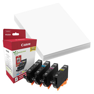 Canon CLI-526 C/M/Y/BK  schwarz, cyan, magenta, gelb Druckerpatronen + Fotopapier von Canon