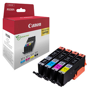 Canon CLI-551 BK/C/M/Y  schwarz, cyan, magenta, gelb Druckerpatronen, 4er-Set von Canon