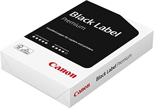 Canon Deutschland Black Label Premium Multifunktionspapier, 500 Blatt FSC zertifiziert, A4, 80g/m², alle Drucker hochweiß CIE 164 (optimierte Schutzverpackung), 96603554, 1 x 500 Blatt FSC von Canon