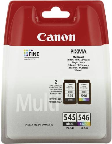 Canon Druckerpatrone PG-545, CL-546 Original Kombi-Pack Schwarz, Cyan, Magenta, Gelb 8287B005 von Canon