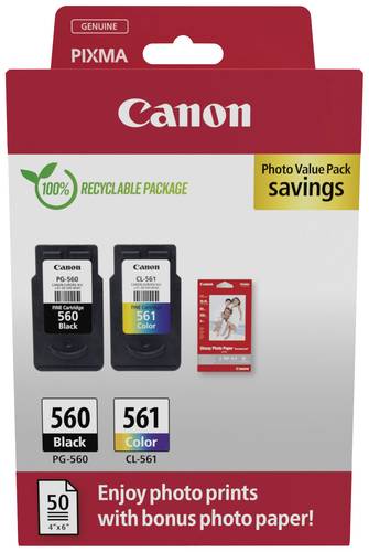 Canon Druckerpatrone PG-560/CL-561 Photo Value Pack Original 2er-Pack Schwarz, Cyan, Magenta, Gelb 3 von Canon