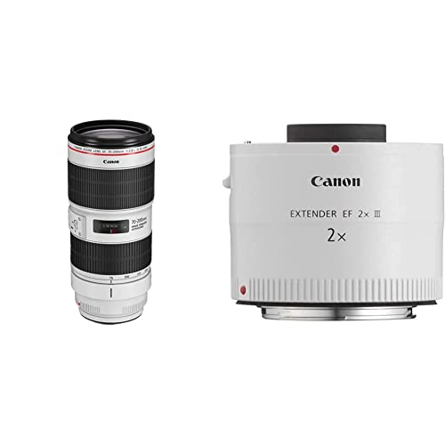 Canon EF 70-200mm F2.8L is III USM Objektiv (77mm Filtergewinde) schwarz & Extender EF 2X III von Canon