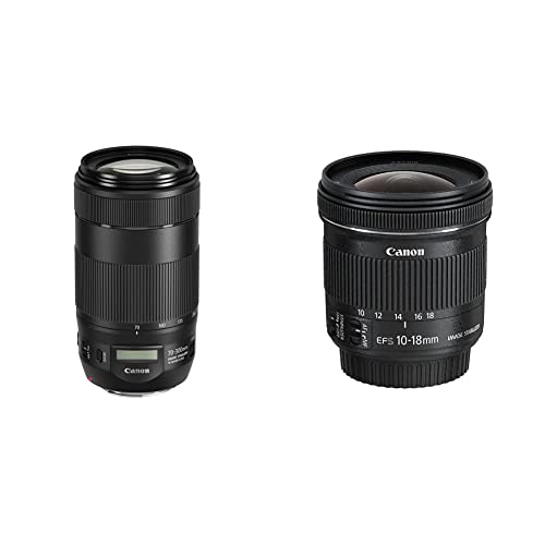 Canon EF 70-300mm F4-5.6 is II USM Objektiv (67mm Filtergewinde) schwarz & EF-S 10-18mm F4.5-5.6 is STM Ultraweitwinkel Objektiv (67mm Filtergewinde) schwarz von Canon