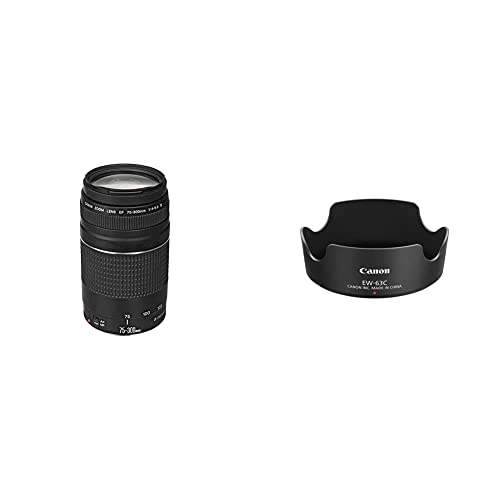 Canon EF 75-300mm F4.0-5.6 III Zoomobjektiv (58mm Filtergewinde) schwarz & EW-63C Streulichtblende (EF-S 18-55mm f/3.5-5.6 is STM Objektiv) schwarz von Canon