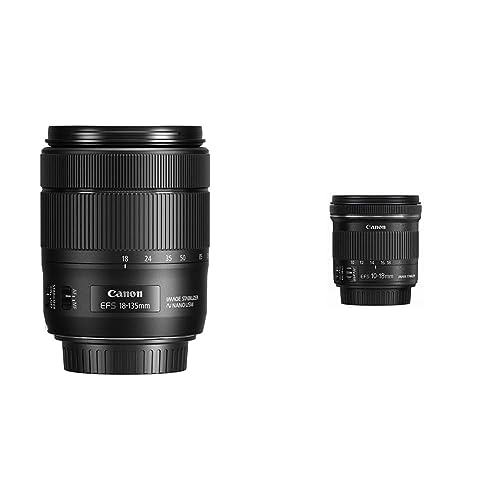 Canon EF-S 18-135mm F3.5-5.6 is USM Objektiv (67mm Filtergewinde) schwarz & EF-S 10-18mm F4.5-5.6 is STM Ultraweitwinkel Objektiv (67mm Filtergewinde) schwarz von Canon