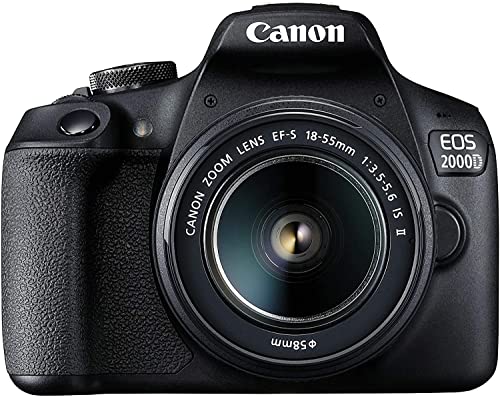 Canon EOS 2000D Spiegelreflexkamera Battery Kit (24,1 MP, DIGIC 4+, 7,5 cm (3,0 Zoll) LCD, Display, Full-HD, WiFi, APS-C CMOS-Sensor) EF-S 18-55mm is II F3.5-5.6 is II + Akku LP-E10, schwarz von Canon