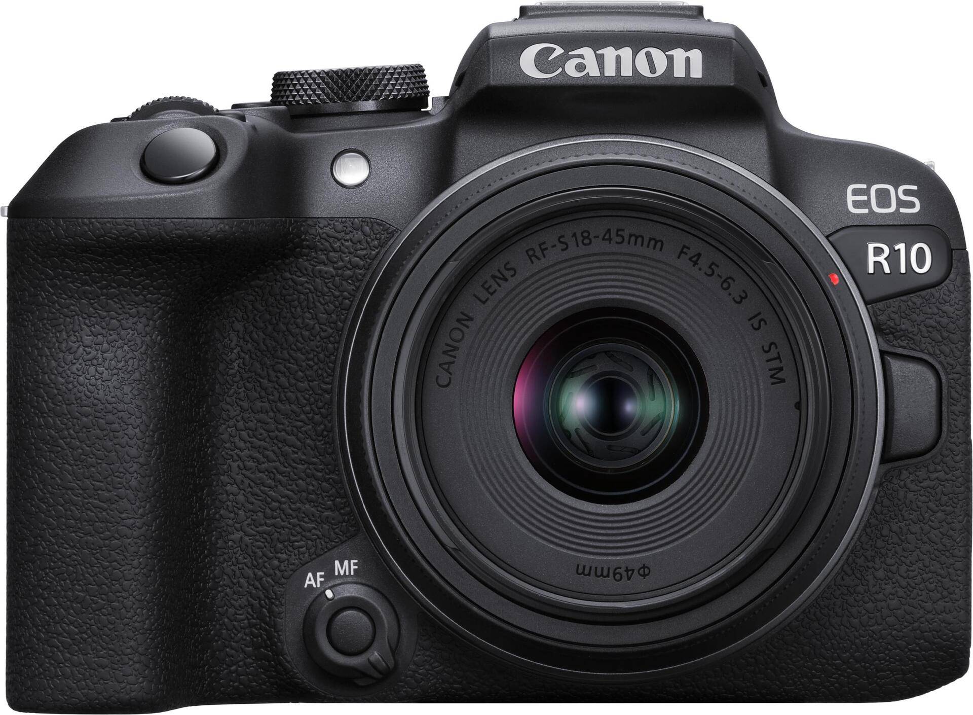 Canon EOS R10 + RF-S 18-45mm F4.5-6.3 IS STM MILC 24,2 MP CMOS 6000 x 4000 Pixel Schwarz (5331C010) von Canon