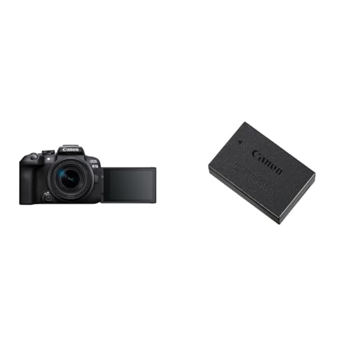 Canon EOS R10 Kamera spiegellose Camera + RF-S 18-150mm F4.5-6.3 is STM Objektiv schwarz & 9967B002 Akku LP-E17, schwarz von Canon