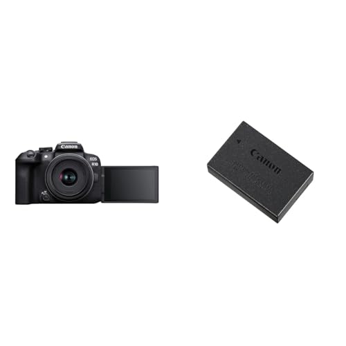 Canon EOS R10 Systemkamera + RF-S 18-45mm F4.5-6.3 is STM Zoomobjektiv & 9967B002 Akku LP-E17, schwarz von Canon