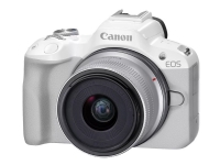 Canon EOS R50, Weiß + RF-S 18-45mm F4.5-6.3 IS STM Kit, 24,2 MP, 6000 x 4000 Pixel, CMOS, 4K Ultra HD, Touchscreen, Weiß von Canon