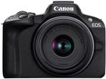 Canon EOS R50 - Schwarz + RF-S 18-45mm F4.5-6.3 IS STM Kit - 24,2 MP - 6000 x 4000 Pixel - CMOS - 4K Ultra HD - Touchscreen - Schwarz (5811C013) von Canon