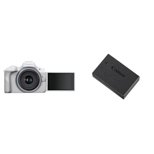 Canon EOS R50 Systemkamera + RF-S 18-45 is STM Objektiv - Spiegellose Kamera & 9967B002 Akku LP-E17, schwarz von Canon