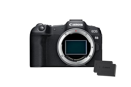 Canon EOS R8 Systemkamera Spiegellose Vollformat Kamera Digitalkamera mit Autofokus und Motiverkennung für Augen Tiere Fahrzeuge, 4k Videokamera, 40 Bilder pro Sekunde, WiFi, Touchscreen 2X Batterien Canon EOS R8 Systemkamera Spiegellose Vollformat Kamera Digitalkamera mit Autofokus und Motiverkennung für Augen Tiere Fahrzeuge, 4k Videokamera, 40 Bilder pro Sekunde, WiFi, Touchscreen 2X Batterien von Canon