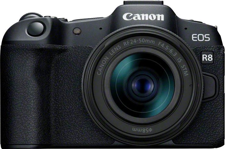 Canon EOS R8 + RF 24-50mm F4.5-6.3 IS STM Kit Systemkamera (RF 24-50mm F4.5-6.3 IS STM, 24,2 MP, Bluetooth, WLAN, verfügbar ab 17.04.23) von Canon