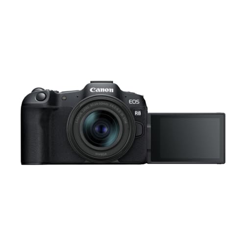 Canon EOS R8 Systemkamera + RF 24-50mm F4.5-6.3 is STM Objektiv - Spiegellose Vollformat Kamera (Digitalkamera mit Autofokus und Motiverkennung für Augen Tiere Fahrzeuge, 4k Videokamera, WiFi) von Canon