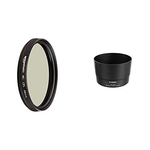 Canon ET-63 - Gegenlichtblende, 8582B001 & Amazon Basics Zirkularer Polarisationsfilter - 58mm von Canon