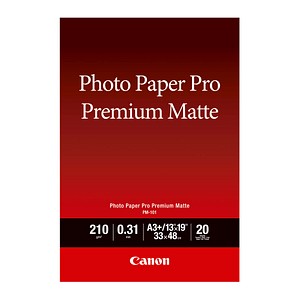 Canon Fotopapier PM-101 DIN A3+ matt 210 g/qm 20 Blatt von Canon