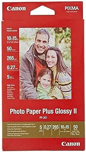 Canon Fotopapier PP-201 glänzend - 10x15 cm 50 Blatt für Tintenstrahldrucker - PIXMA Drucker (265 g/qm) 2311B003 rot von Canon