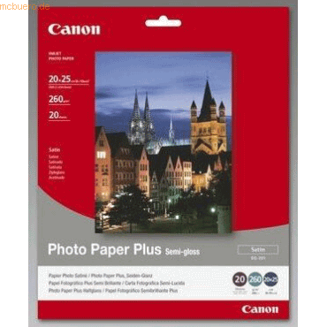 Canon Fotopapier SG201 20x25cm 260g/qm Seidenglanz VE=20 Blatt Canon Fotopapier SG201 20x25cm 260g/qm Seidenglanz VE=20 Blatt von Canon