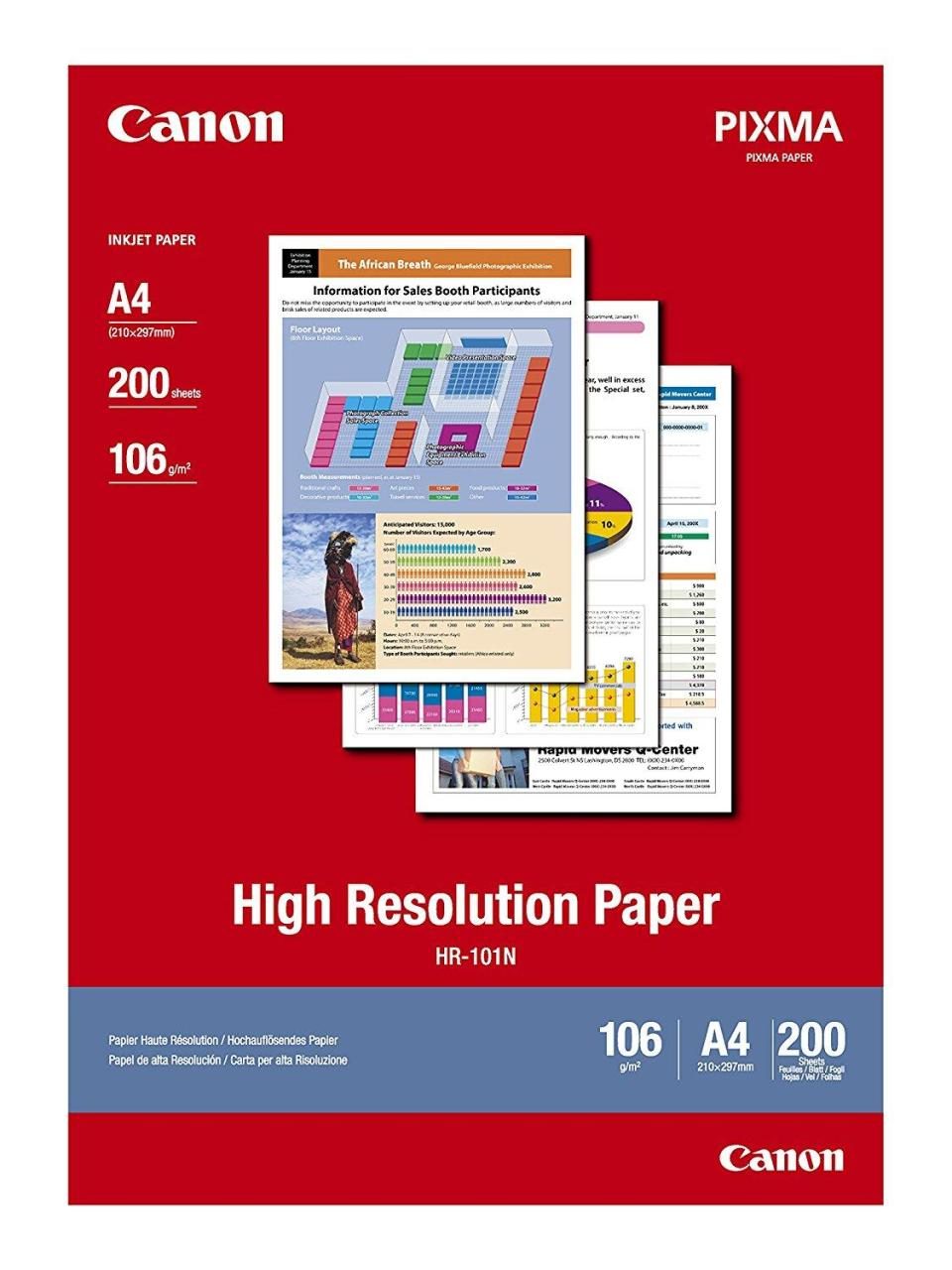 Canon HR-101N Papier hochauflösend A4 210x297mm 106 g/m² - 200 Blatt Canon HR-101N Papier hochauflösend A4 210x297mm 106 g/m² - 200 Blatt von Canon