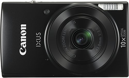 Canon IXUS 180 Digitalkamera (20 MP, 10 x Opt. Zoom, 4 x dig. Zoom, 6,8cm (2,7 Zoll) LCD Display, WLAN, Bildstabilisator) schwarz von Canon