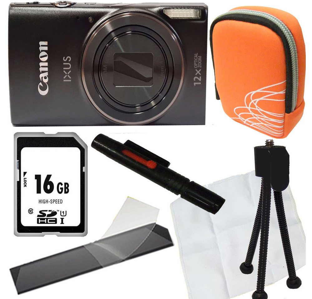 Canon Ixus 285 HS schwarz Set Angebot Tasche orange Vollformat-Digitalkamera Canon Ixus 285 HS schwarz Set Angebot Tasche orange Vollformat-Digitalkamera von Canon