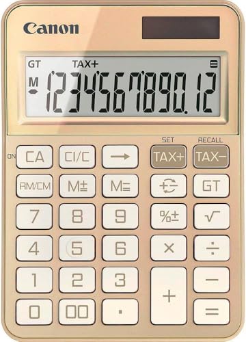 Canon KS-125KB-GD, Scientific Calculator, Suitable for School and Business, Dual Power Battery, Tax Calculations and Grand Total Function, Large Upright Angled Display Canon KS-125KB-GD, Scientific Calculator, Suitable for School and Business, Dual Power Battery, Tax Calculations and Grand Total Function, Large Upright Angled Display von Canon