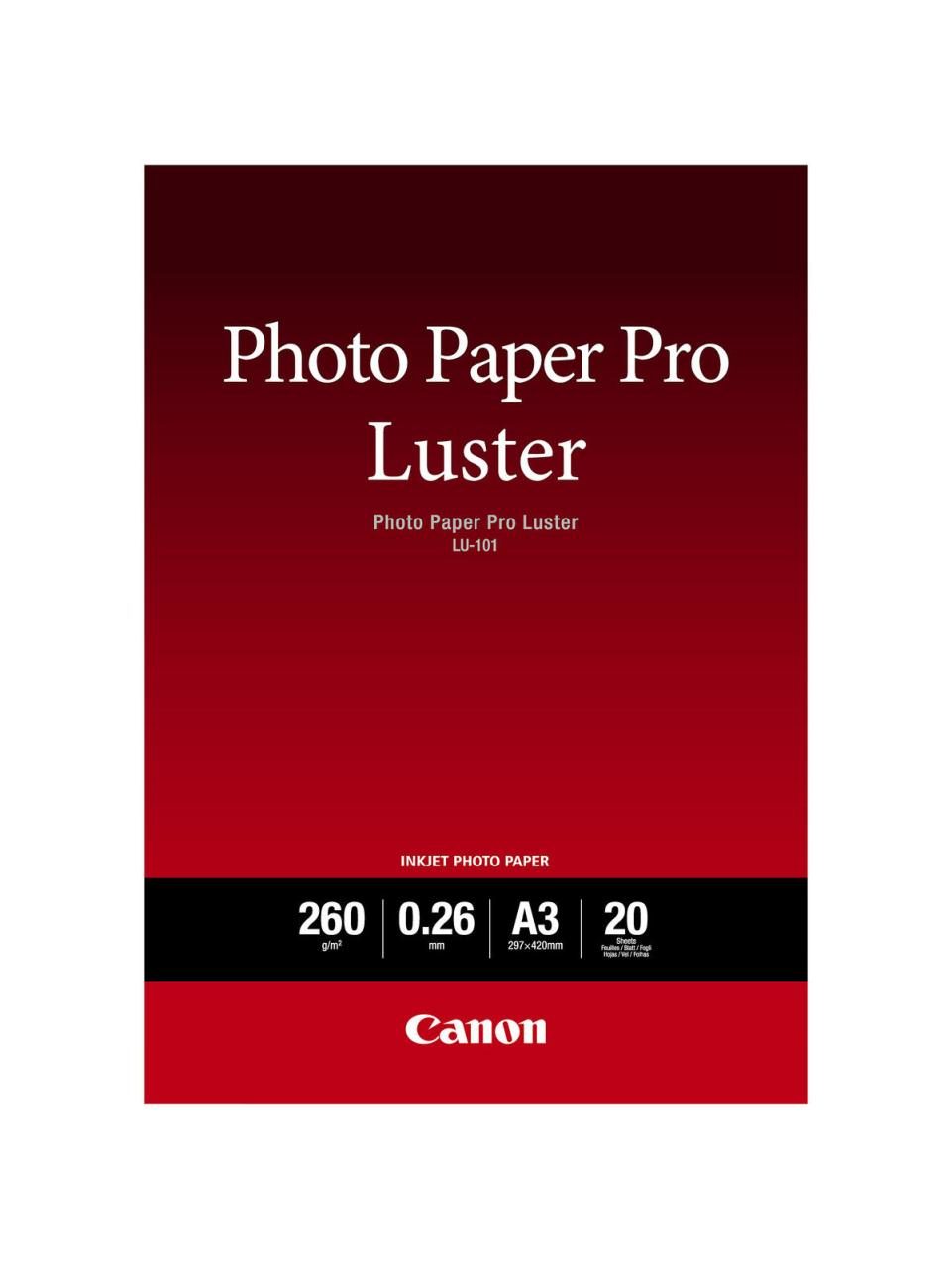 Canon LU-101 Luster Fotopapier Pro A3 297x420mm 260 g/m² - 20 Blatt von Canon