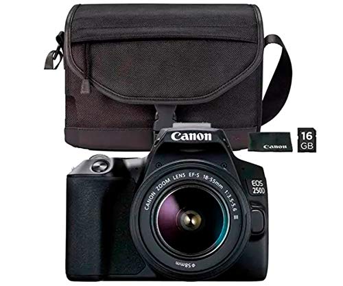 Canon Lustrzanka Canon EOS 250D + EF-S 18-55mm + CB-SB130 + 16GB Schwarz von Canon