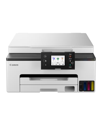 Canon MAXIFY GX1050 MegaTank Multifunktionsdrucker 3in1 (Tintenstrahl, Druck, Kopie, Scan, A4, WLAN, LAN, 6,7cm Touch LCD, 250 Blatt, Duplex, niedrige Seitenkosten, hohe Reichweite, Wartungstank) weiß von Canon