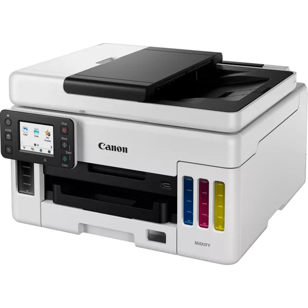 Canon MAXIFY GX6050 - Multifunktionsdrucker - Farbe - Tintenstrahl - refillable - Legal (216 x 356 mm)/A4 (210 x 297 mm) (Original) - A4/Legal (Medien) - bis zu 24 ipm (Drucken) - 350 Blatt - USB 2.0, LAN, Wi-Fi(n), USB-Host von Canon