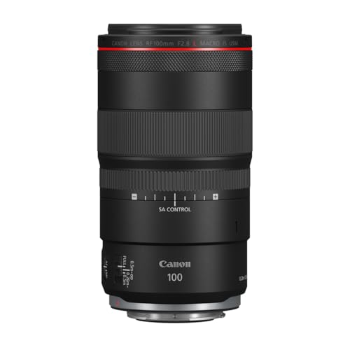 Canon Objektiv RF 100mm F2.8 L Macro is USM Makroobjektiv für EOS R5 / R6 (1,4 x Vergrößerung, 5 Stufen optischer Bildstabilisator, Dual Nano USM AF, Super Spectra Vergütung) schwarz von Canon