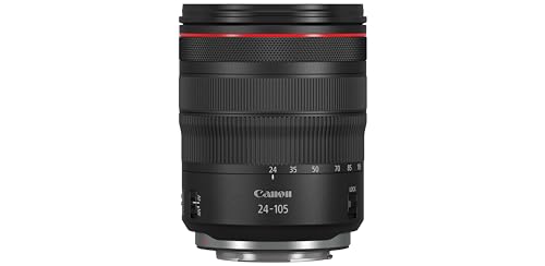 Canon Objektiv RF 24-105mm F4L IS USM Lens Zoomobjektiv Teleobjektiv passend für Kameras der EOS R-Serie (77mm Filtergewinde, Bildstabilisator, Nano USM Motor, Witterungsschutz), schwarz von Canon