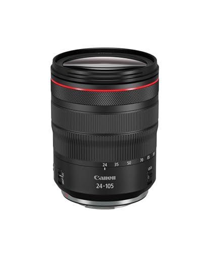 Canon Objektiv RF 24-105mm F4L IS USM Lens Zoomobjektiv Teleobjektiv passend für Kameras der EOS R-Serie (77mm Filtergewinde, Bildstabilisator, Nano USM Motor, Witterungsschutz), schwarz von Canon