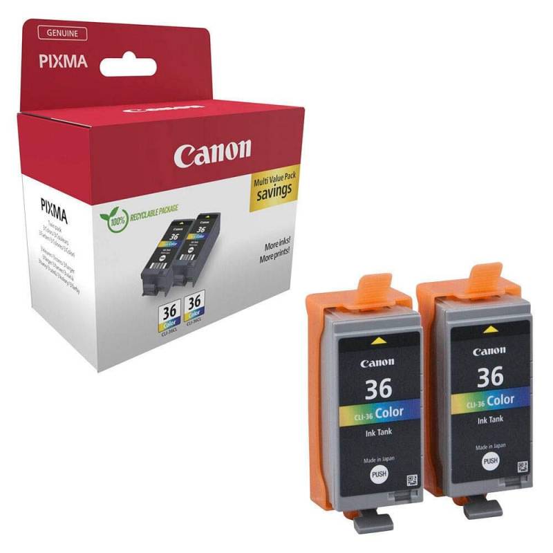Canon Original CLI-36 color Druckerpatronen 2er-Pack - cyan magenta gelb von Canon