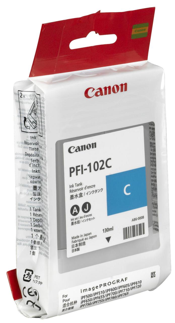 Canon Original PFI-102C Druckerpatrone - cyan 740 Seiten von Canon