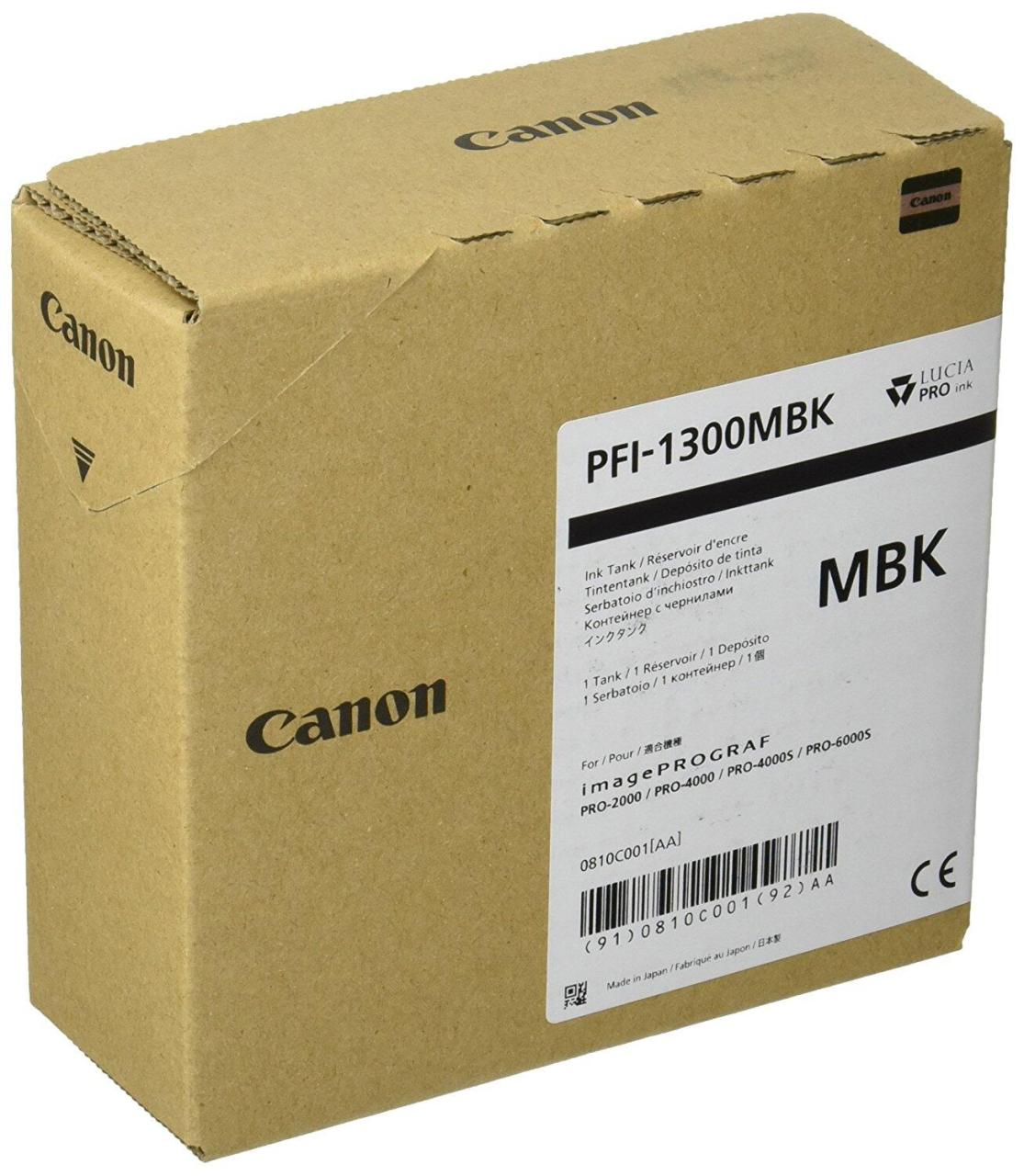 Canon Original PFI-1300MBK Druckerpatrone - schwarz matt 330ml von Canon