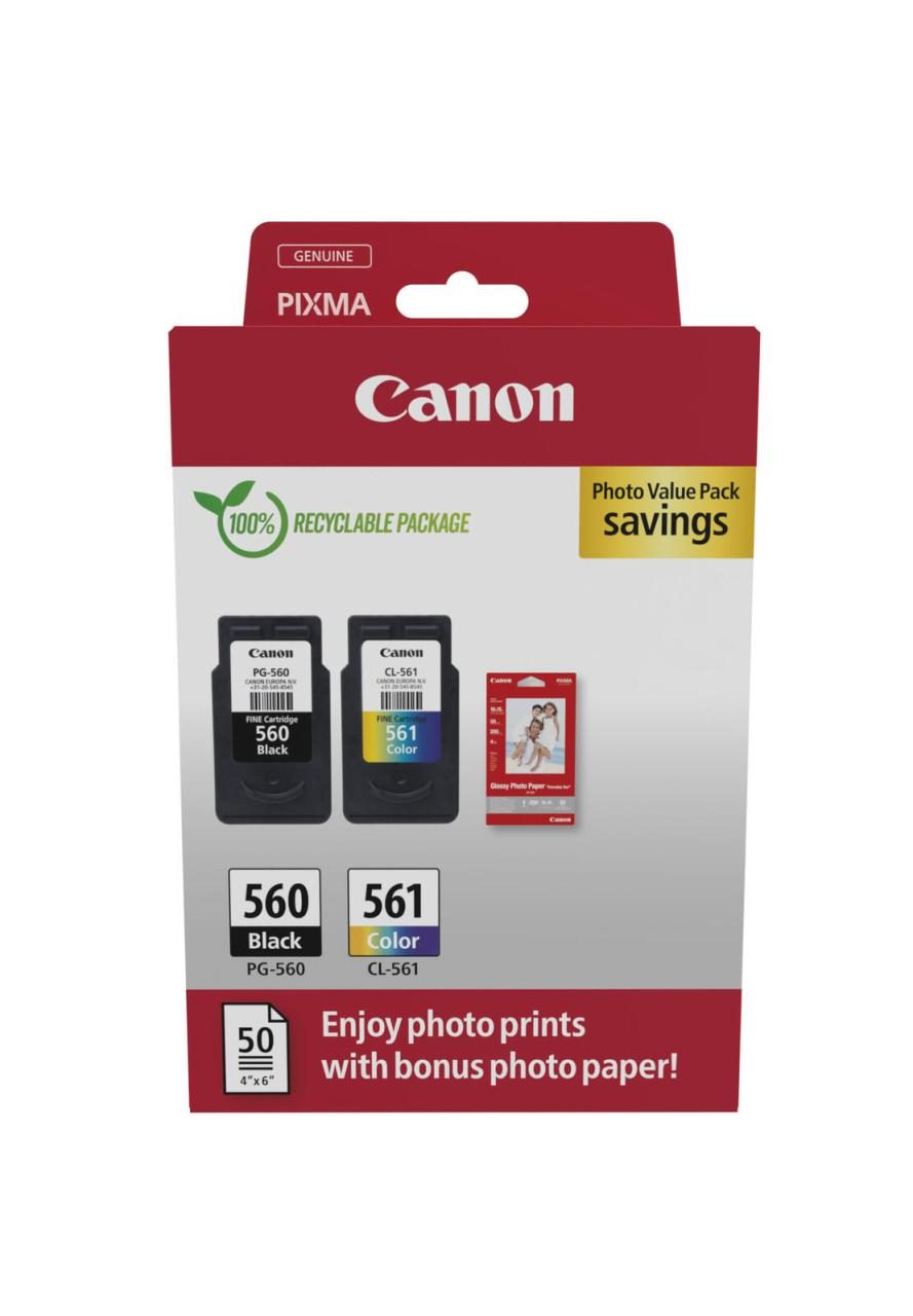 Canon Original PG-560 + CL-561 Druckerpatronen Valuepack - 1 x schwarz / 1 x ... von Canon