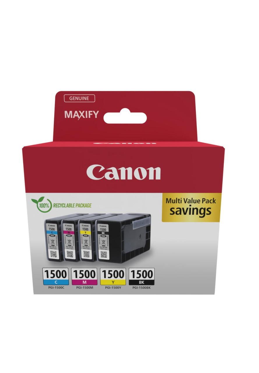 Canon Original PGI-1500 Druckerpatronen 4er Multipack BK/C/M/Y (9218B006) von Canon