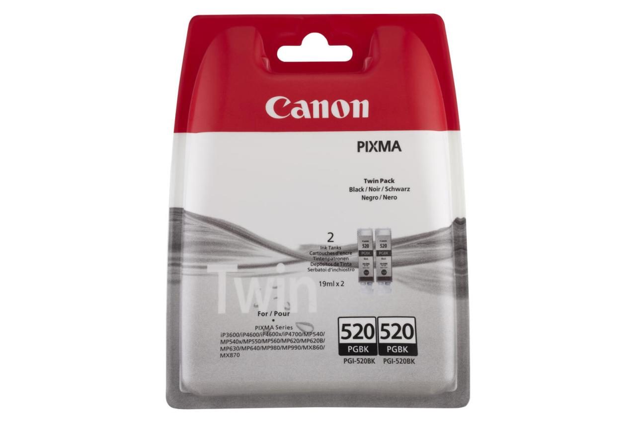 Canon Original PGI-520 PGBK Druckerpatronen 2er-Pack - schwarz 341 Seiten von Canon