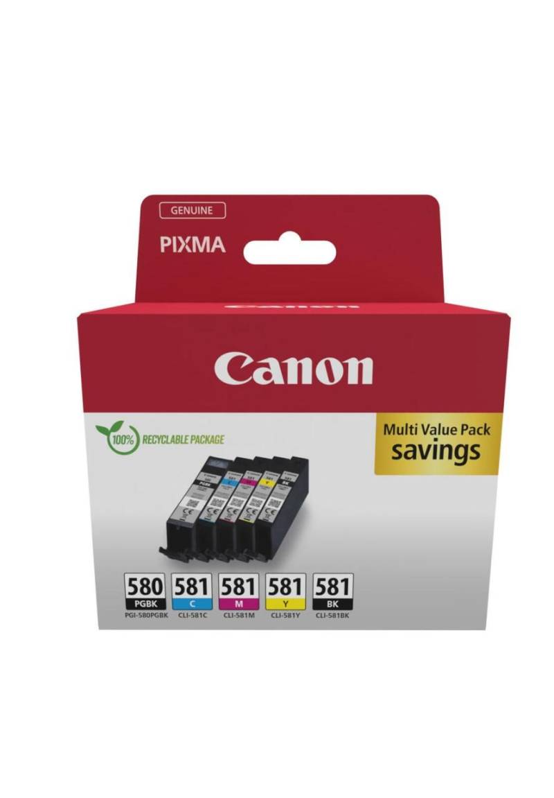 Canon Original PGI-580 + CL-581 Druckerpatronen Multipack - 1 x schwarz / je ... von Canon