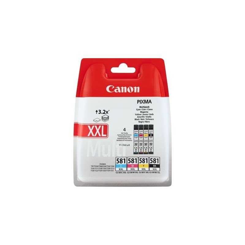 Canon Original Tinte XXL Multi Pack CMYBK CLI-581XXL - 1998C005 von Canon