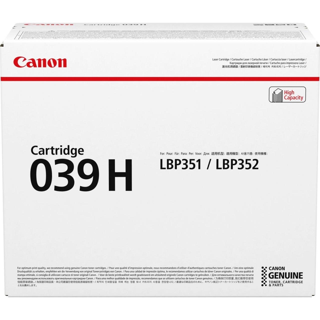 Canon Original Toner 039H schwarz 25.000 Seiten (0288C001) von Canon