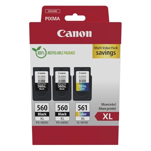 Canon Originaltinte PG-560XL x 2 / CL-561XL (3 Tintenpatronen; 2X Schwarz + 1x Farbe) - Multipack von Canon