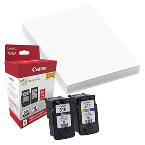 Canon PG-510/CL-511 schwarz, color Druckköpfe + Fotopapier, 2er-Set Canon PG-510/CL-511 schwarz, color Druckköpfe + Fotopapier, 2er-Set von Canon