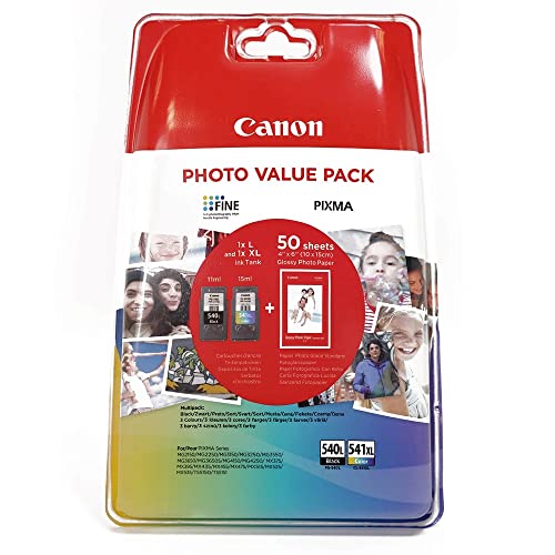 Canon PG-540L/CL-541XL Pack de PG-540L Plus CL-541XK Plus 50 Feuilles Papier Photo 10x15 (Emballage Blister Sécurisé), 5224B005 von Canon