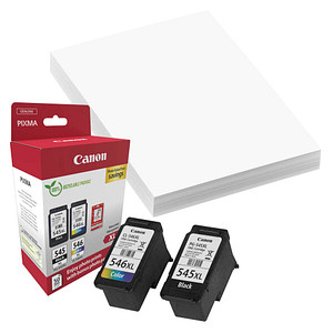 Canon PG-545 XL + CL-546 XL  schwarz, color Druckköpfe + Fotopapier, 2er-Set von Canon