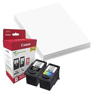 Canon PG-560XL + CL-561XL  schwarz, color Druckköpfe + Fotopapier, 2er-Set von Canon